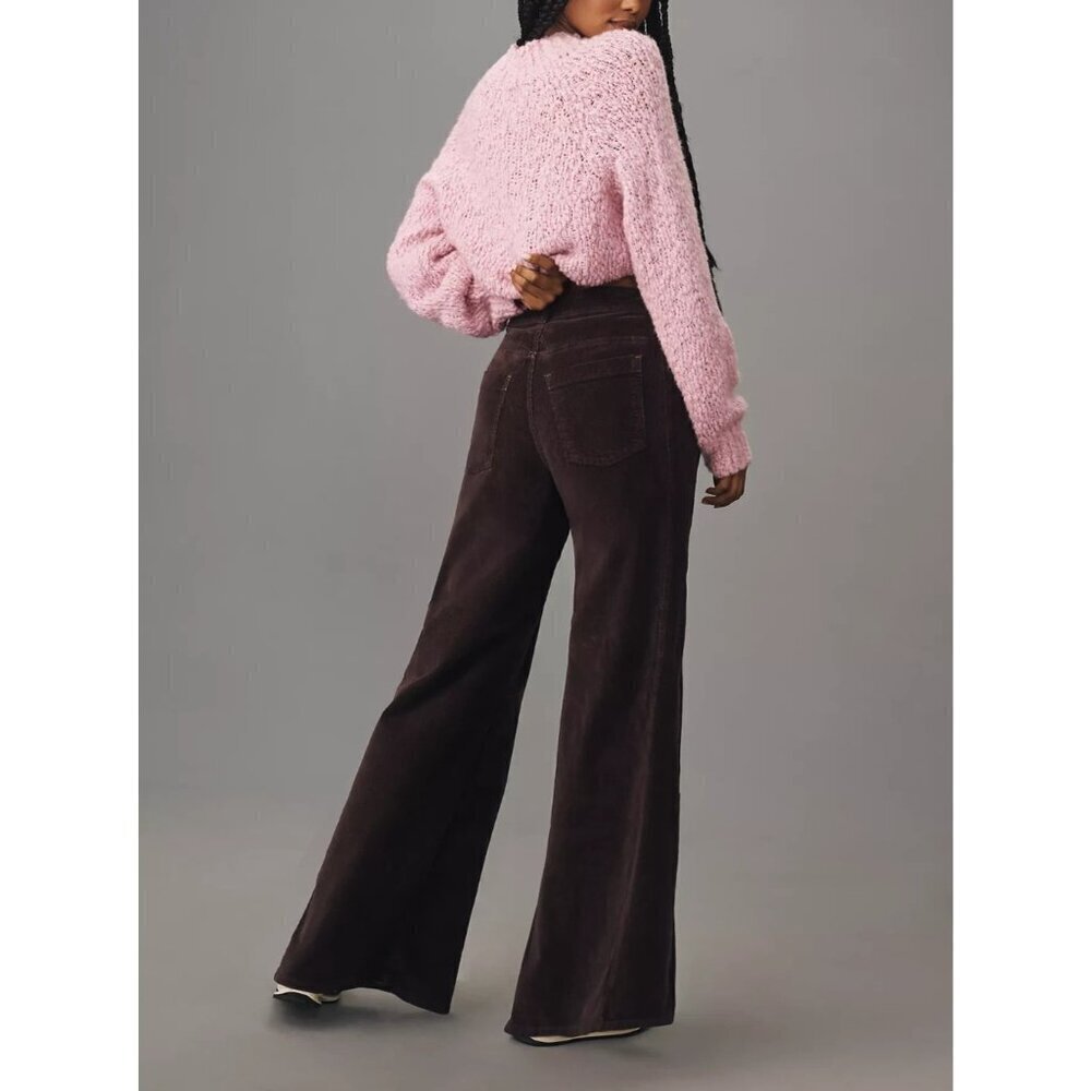 The Adi Corduroy Mid-Rise Flare Jeans by Pilcro BROWN 20W - Picture 3 of 4